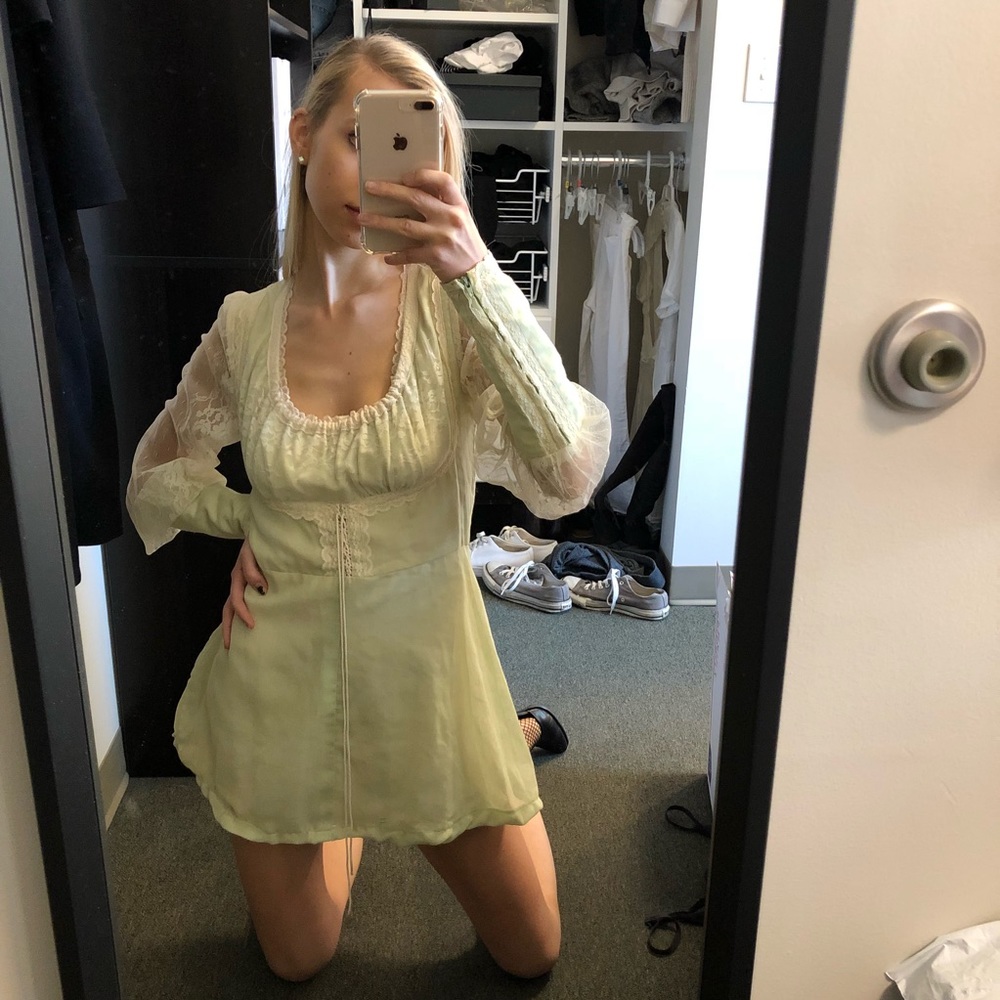 VINTAGE 60s/70s GUNNE SAX LACE UP PRAIRIE DRESS
